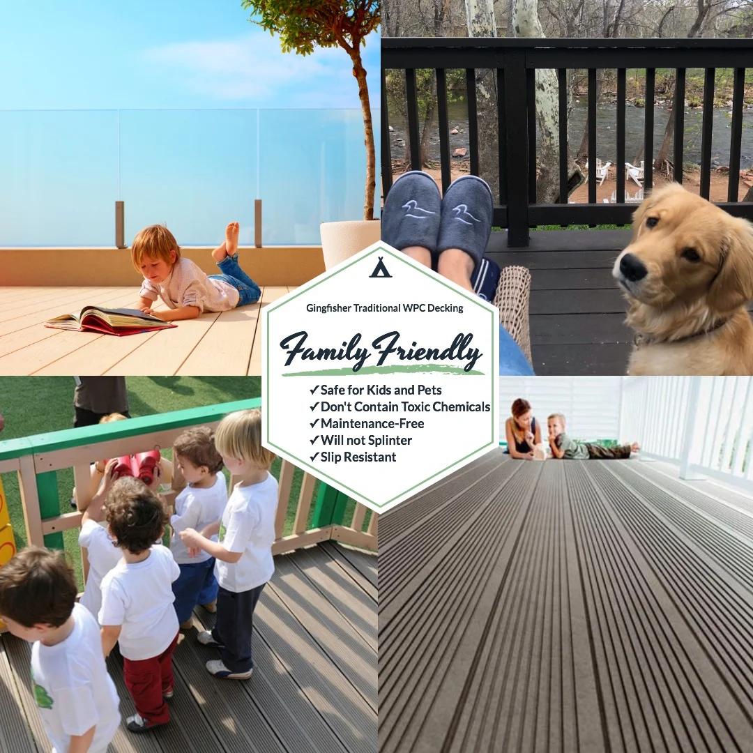 China Composite Decking Manufacturers Extruded Plastic Composite Decking Family Friendly
