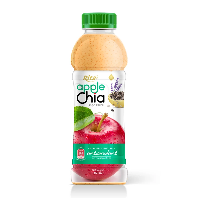 Chia Seed With Peach  Flavor 450ml Pet Bottle - Customize your own private label brand