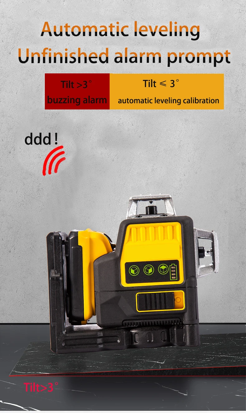 Super Cheap industrial laser level 12 lines 3d self-leveling 360 lithium battery green beams nivel laser Rotary laser level