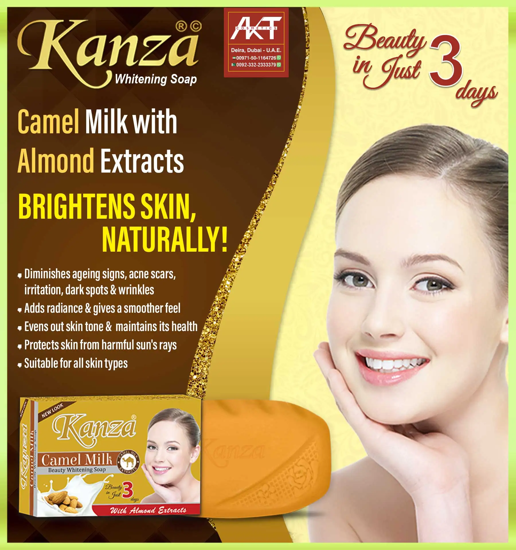 KANZA CAMEL MILK SOAP WITH ALMOND EXTRACTS (TM 393381)