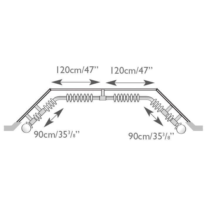 Flexible Angle Adjustment Curtain Rod For Bay Window with High End Looking