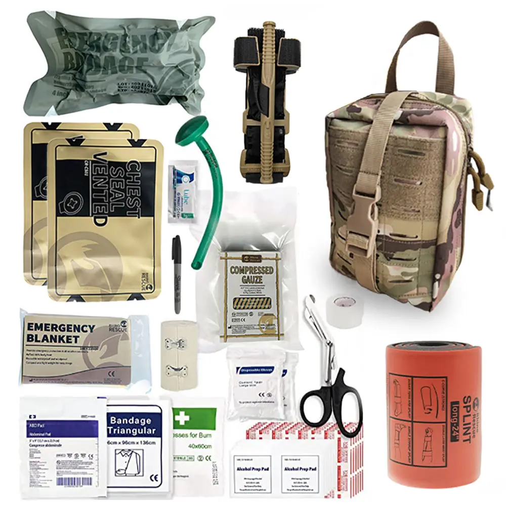Rhino Rescue IFAK Pouch Trauma Kit Tactical First Aid Kit MOLLE Pouch Kit Tourniquet Chest Seal Bandage