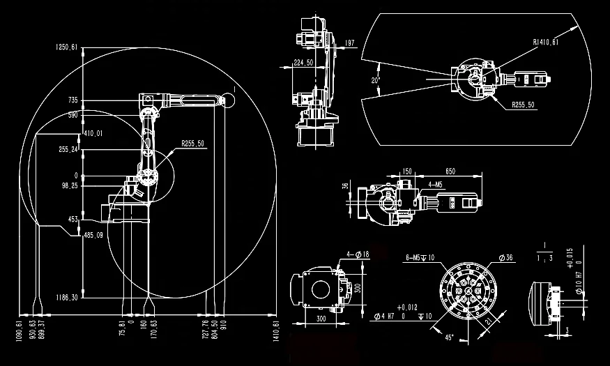China Turin Automatic Loading and Handling Six Axis Industrial Robot