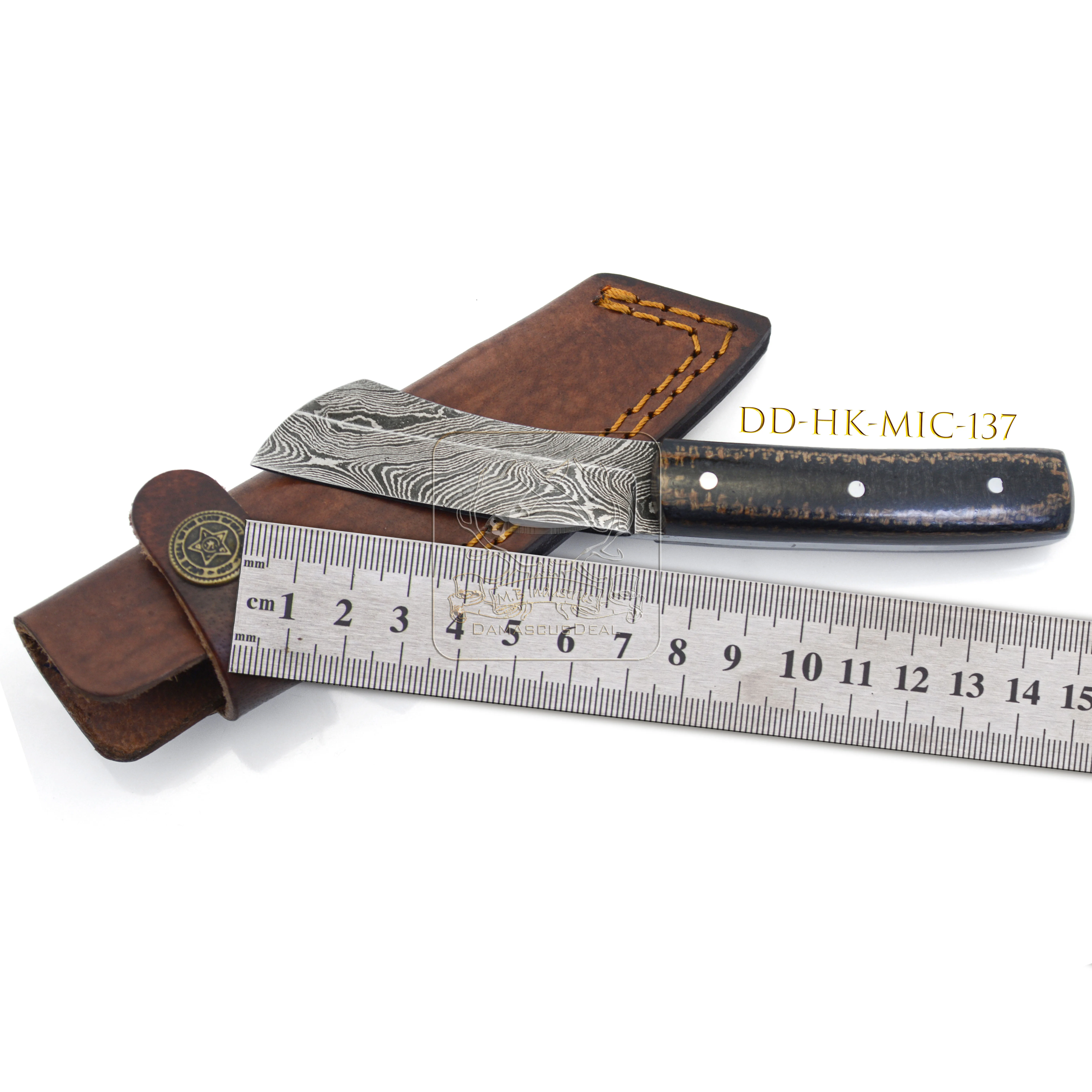 Hot Selling DD-HK-MIC-132 Outdoor Bushcraft Camping Survival Knife 192 Layer Damascus Steel Sword Micarta Handle Stainless
