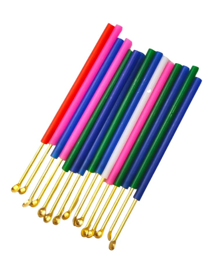 The Crocodile Color Pattern Set 12 Pcs Ear Wax Remover & Cleaner Style Ear Cleaning Spoon Brass Handmade Ready To Ship