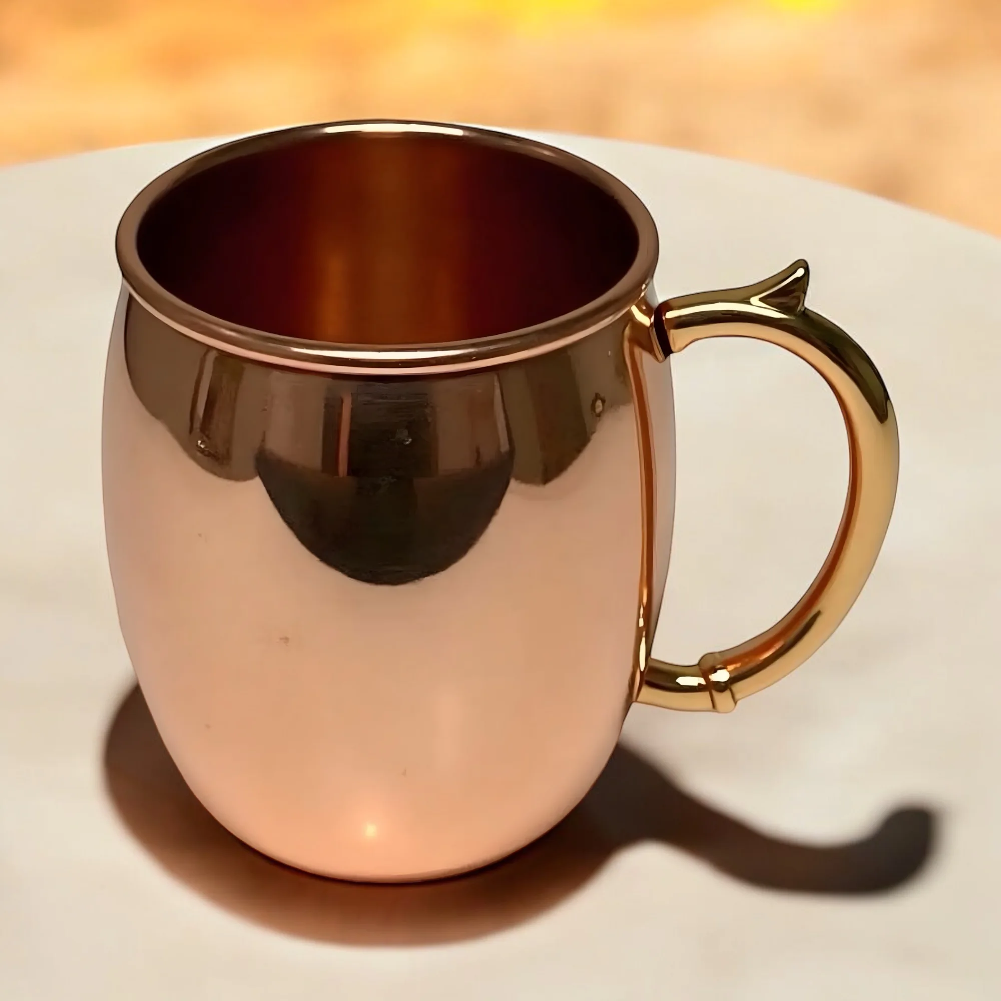 Best Ayurveda Lifestyle Moscow Mule Mug High Quality Food Grade Copper Stainless Steel Brass Handle 14oz Eco-Friendly Gifts