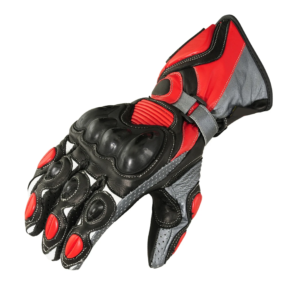 Custom Winter Motorcycle Gloves with Full Protective Gear Waterproof Leather Belt Bike Riding Touch Screen Compatible Cycling