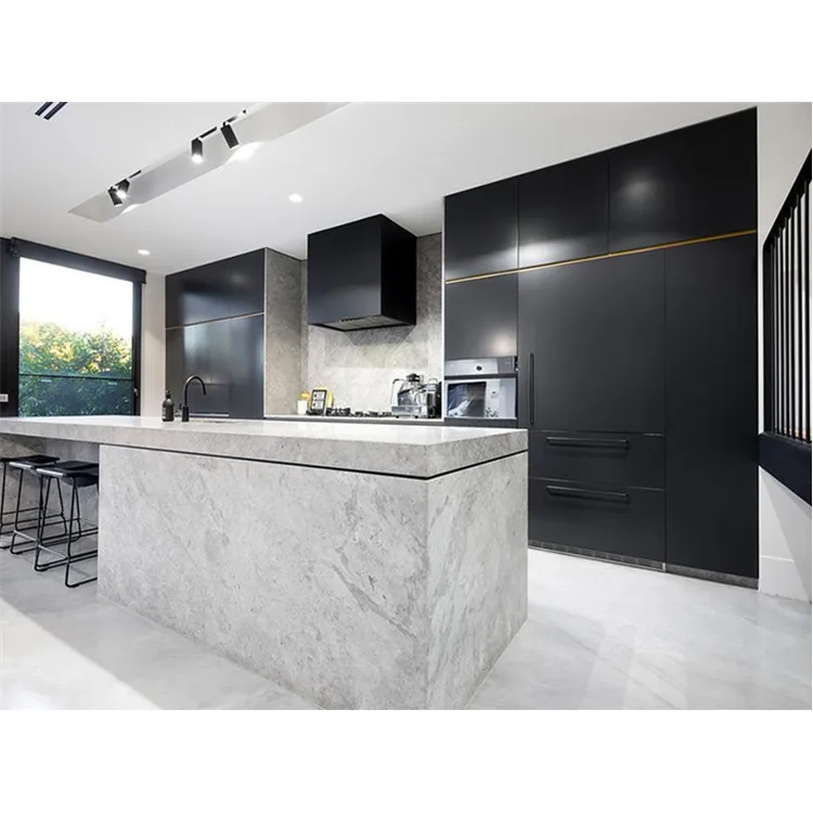 Prima Factory Seller Solid Wood Melamine American Style and Modern Style  Solid Wood Lacquered Kitchen Cabinets