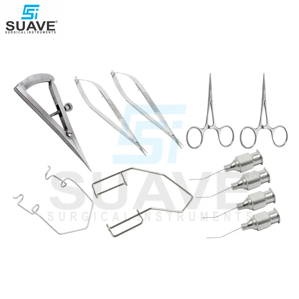 Premium Quality Stainless Steel Eye Castroviejo Forceps Scissors Micro Surgical Instruments Set By SUAVE SURGICAL INSTRUMENTS