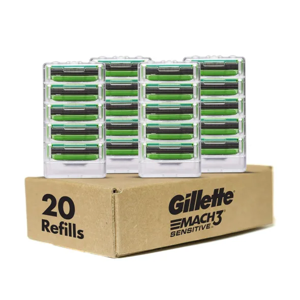 Gillette Mach3 чувствительные бритвы для мужчин 1 Бритва 5 лезвий предназначенные чувствительной кожи