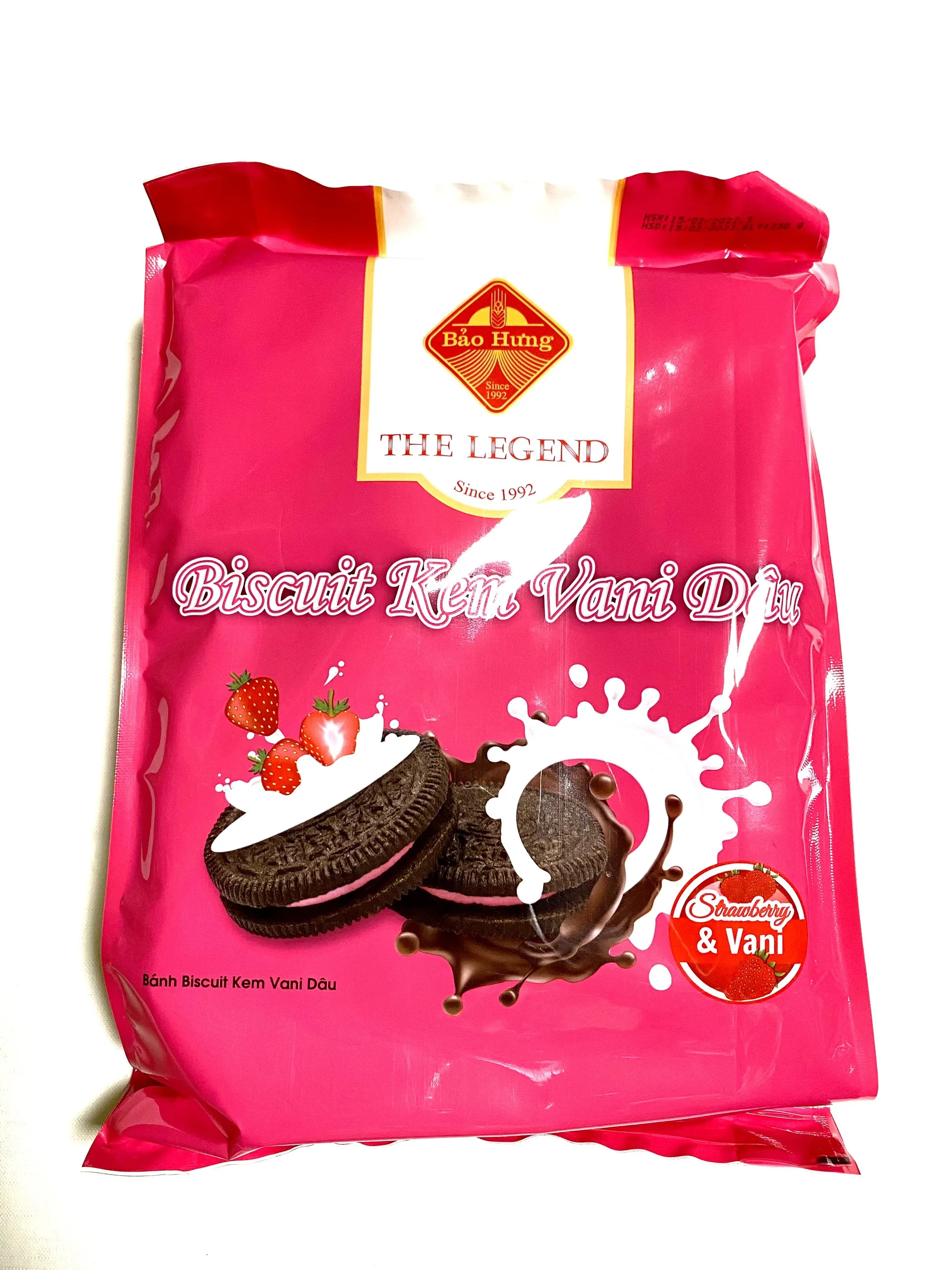 Premium Legend 260g Chocolate Biscuit Bag Vani Strawberry Cream Cookies Potato Flavor Sweet Plastic Box Packaging Made Vietnam