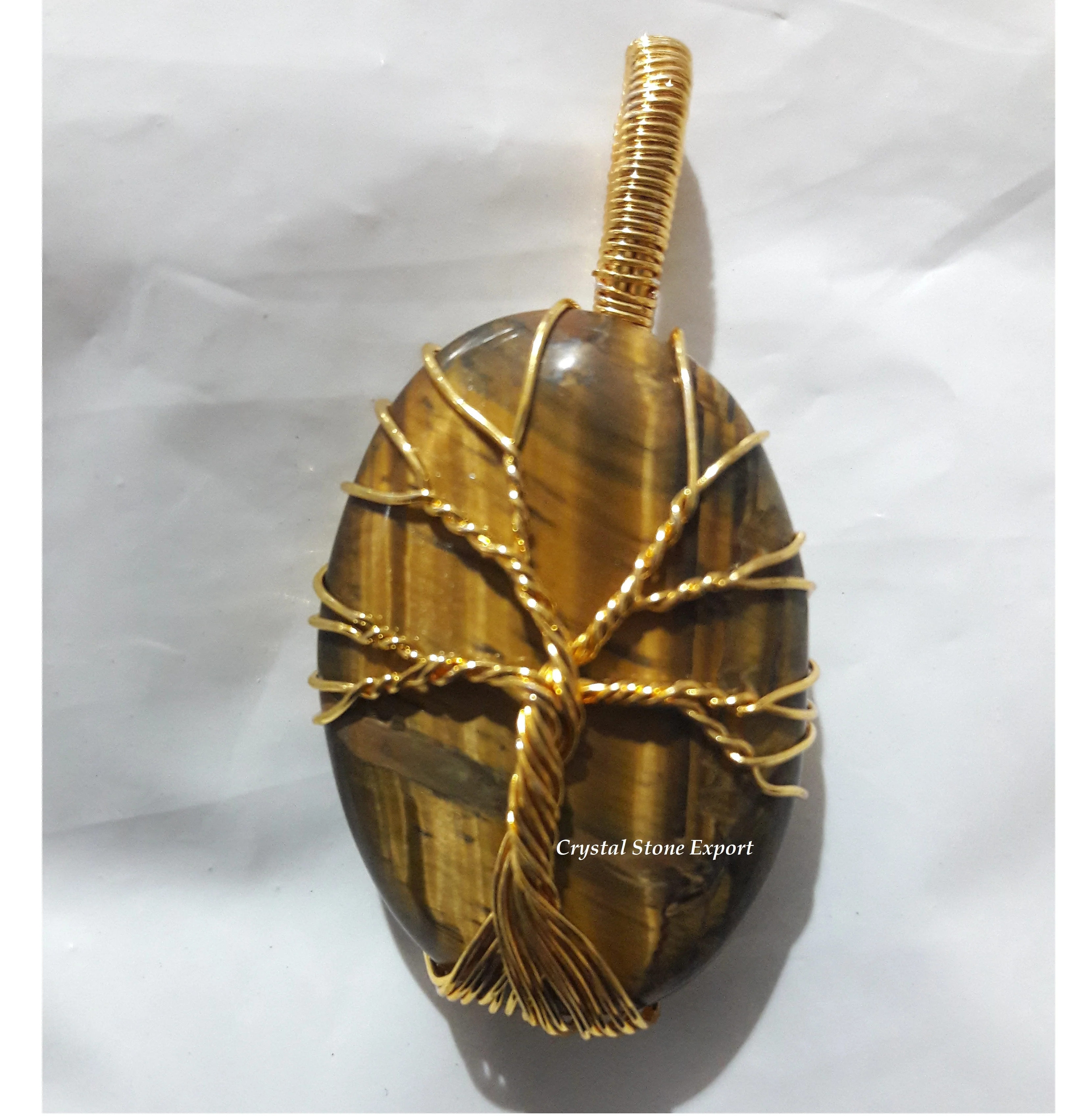 High Quality Green Jade Crystal Wire Wrapped Pendant Green Jade Tree of Life Crystal Wire Wrapped Pendant Gemstone Pendant