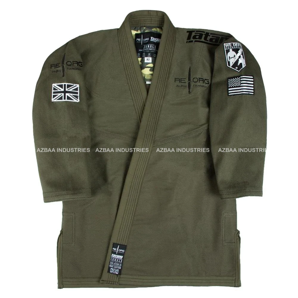 Preshrunk twill cotton pants custom designs commando green branded fashion attractive design Brazilian jiu jitsu bjj GIS