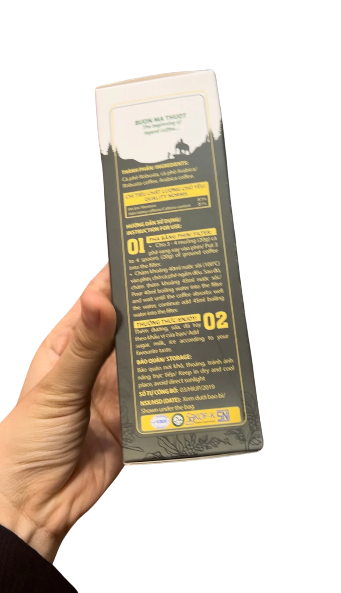 Premium Ground coffee 250gr/box Arabica & Robusta Blend for Espresso smooth and delicate taste but still bold and strong finish