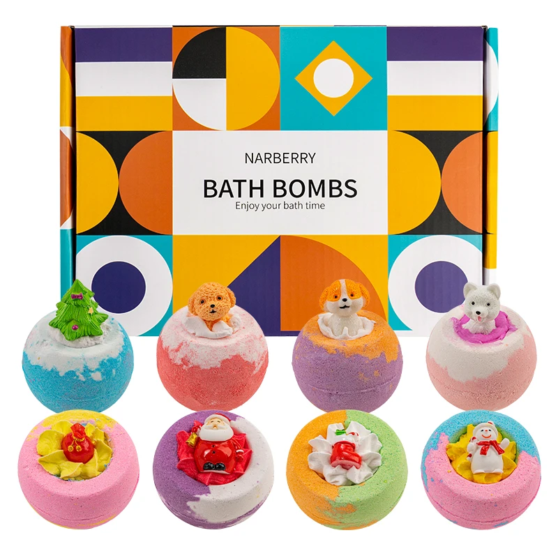 Wholesale Luxury Kids Body Care Relaxing Dog Bathbombs Fizzi Cbd Bubble Fizzy Organic Bath Bomb With Toys Inside Gift Set