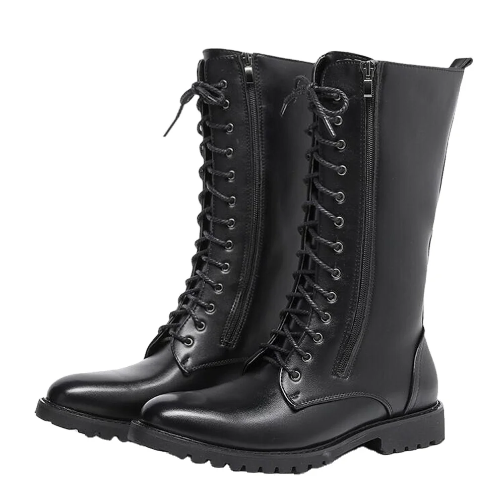 Top Quality New Men Horse Riding Leather Long Zipper Ridding Real Leather Boots Tall BoOTS