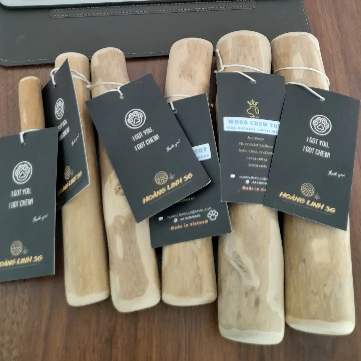Wholesale 100% Natural Ingredient Zero Caffeine Non-calories Safety Dog Chews Coffee Wood Dog Chew HOANG LINH SG from Vietnam