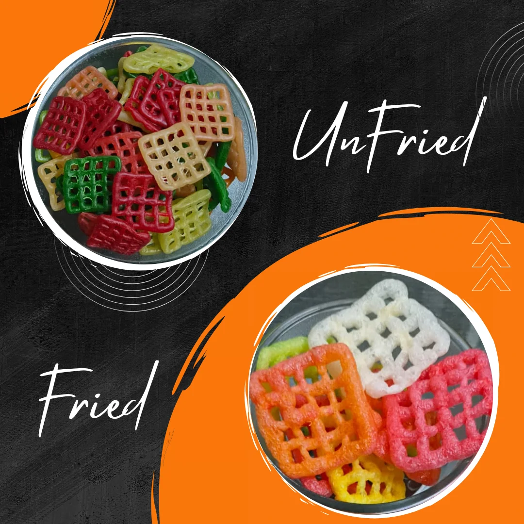 Coloured Unfried Fryums Grain Snacks Delicious and Healthy Snack Food