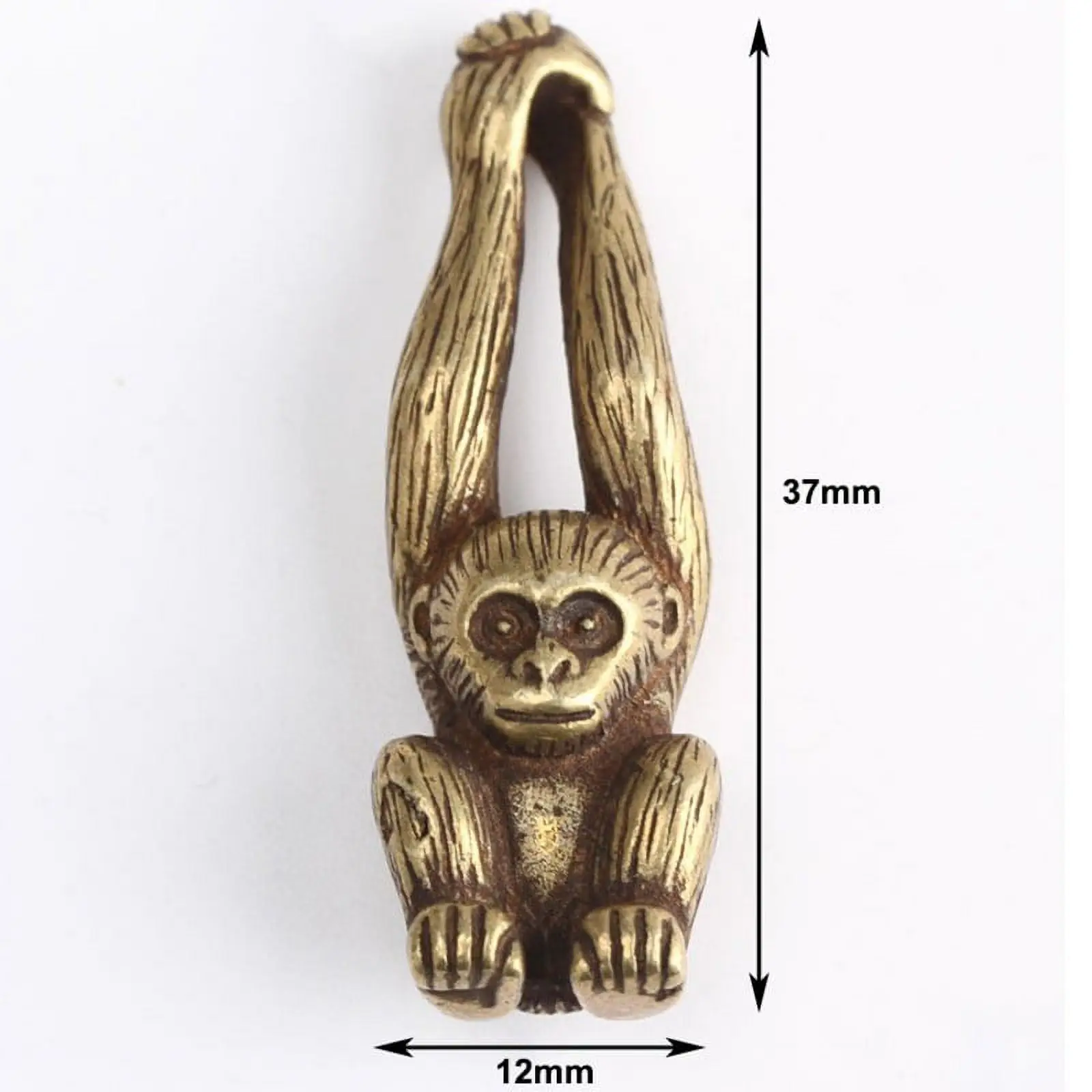 Brass Monkey Figurine Mini Animal Statue Ornament Home Office Desk Decor