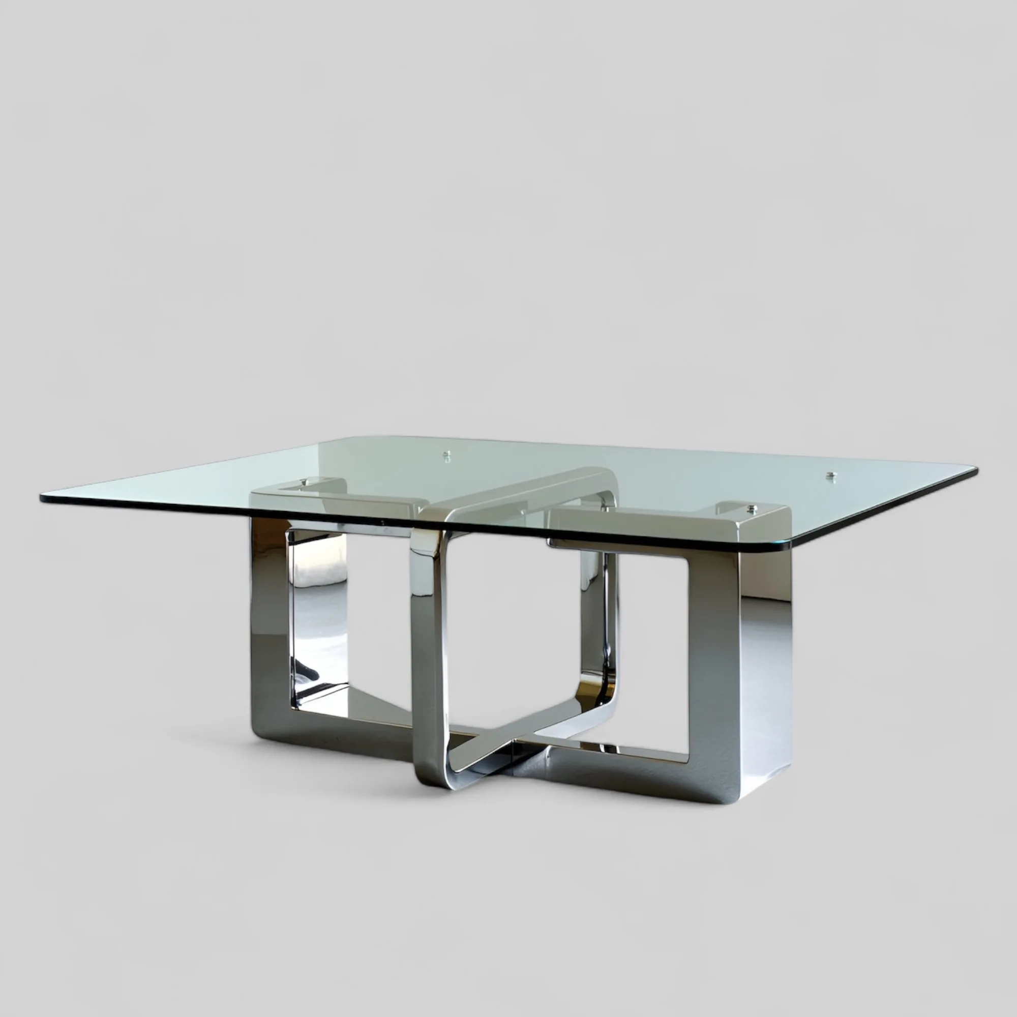 Glass Top Table with Mermaid Frame Glass Top Modern Affordable cheap Metal Furniture Modern Looks Trendy Design