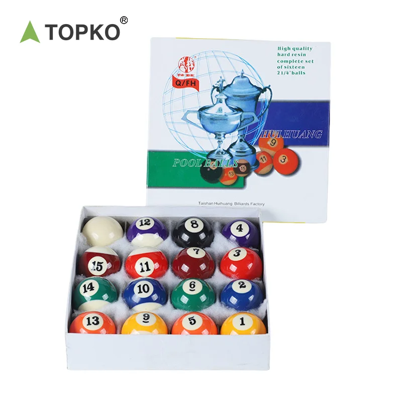 TOPKO Billiard Pool Ball Tournament High Quality Snooker & Billiard Balls 50.8mm Resin Billiards Pool Ball Set