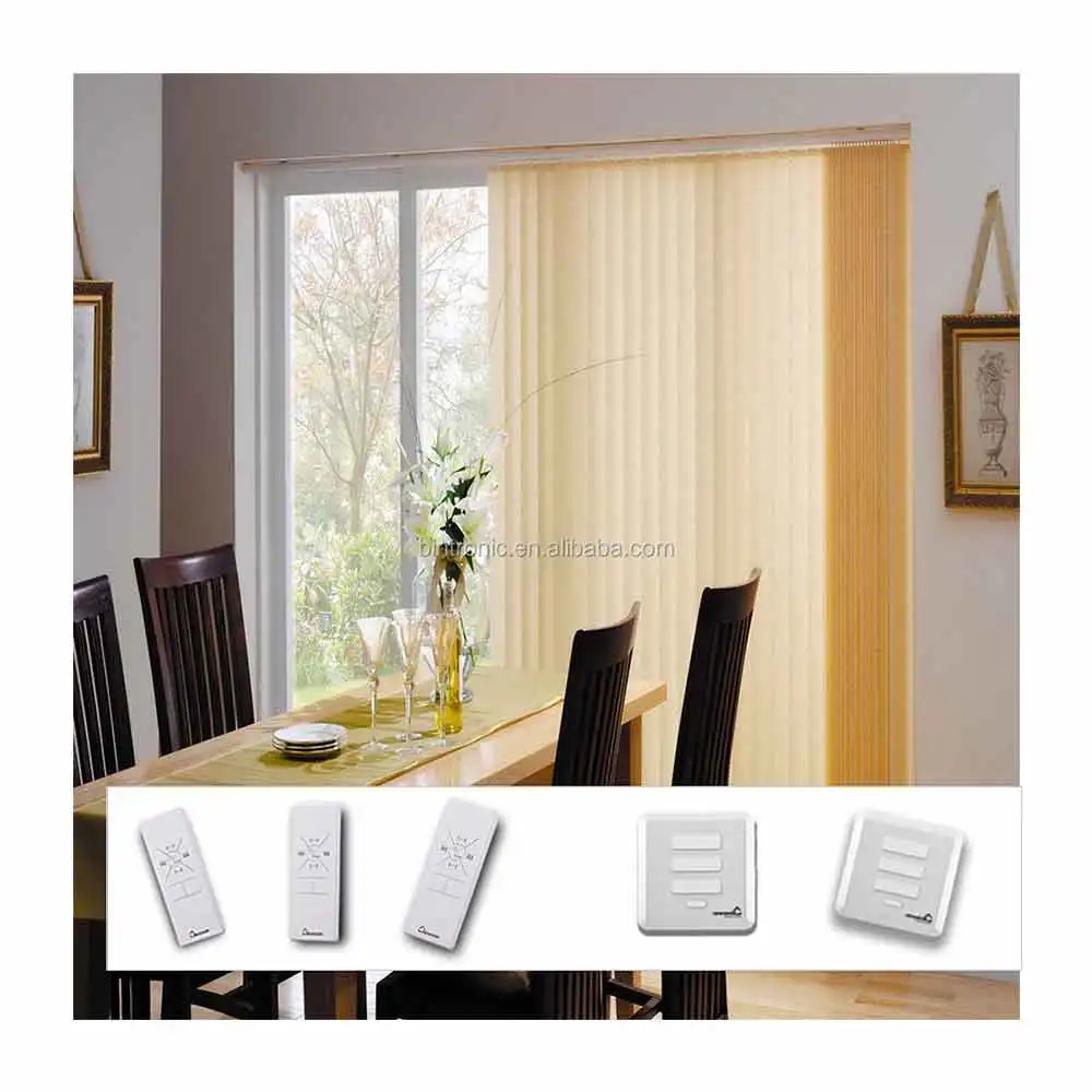 Bintronic Taiwan Plastic Slide Electric Curtain Motor Motorized Vertical Blinds Motorised Curtain Rod