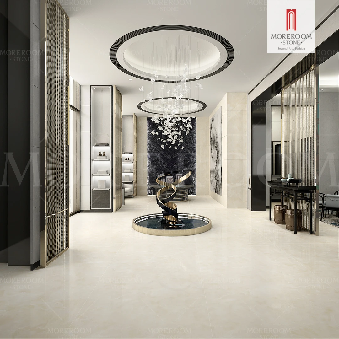 1200*2700*6mm Porcelain Polished Glazed Slabs Iceberg Onyx White Large Format Tiles