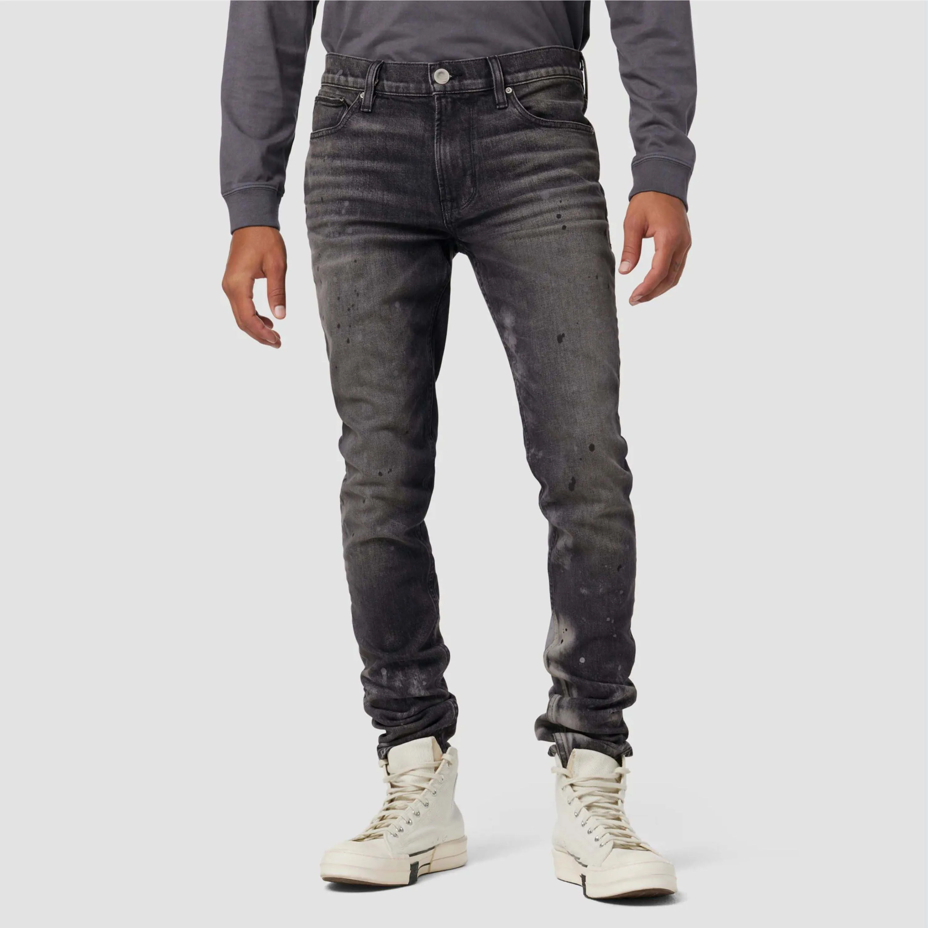 Men Skinny Distressed Black Jeans - Stylish Ripped Denim with Slim Fit, Perfect for Casual Wear and Street Style Outfits