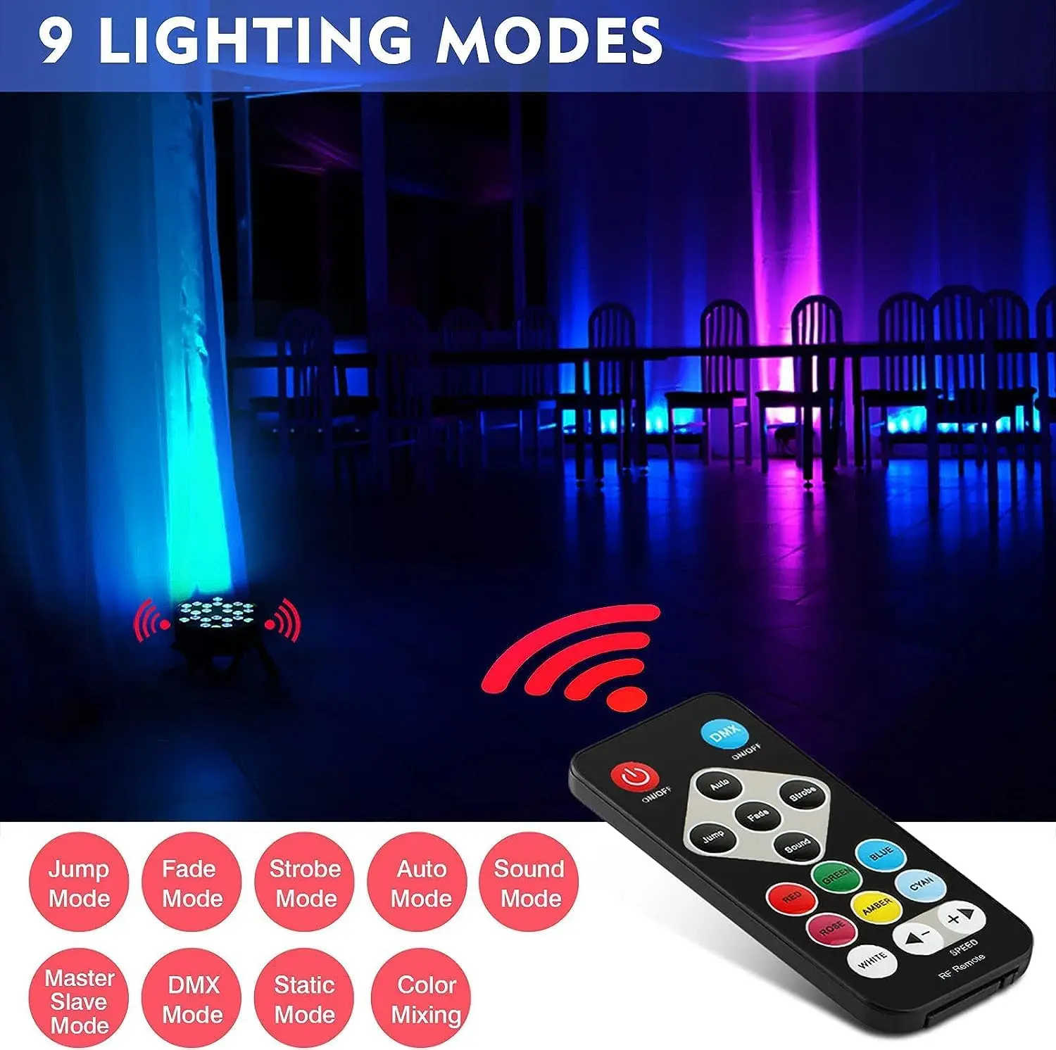 36LED  RGB Wireless Battery Powered Rechargeable LED Par Light for Wedding Event lighting