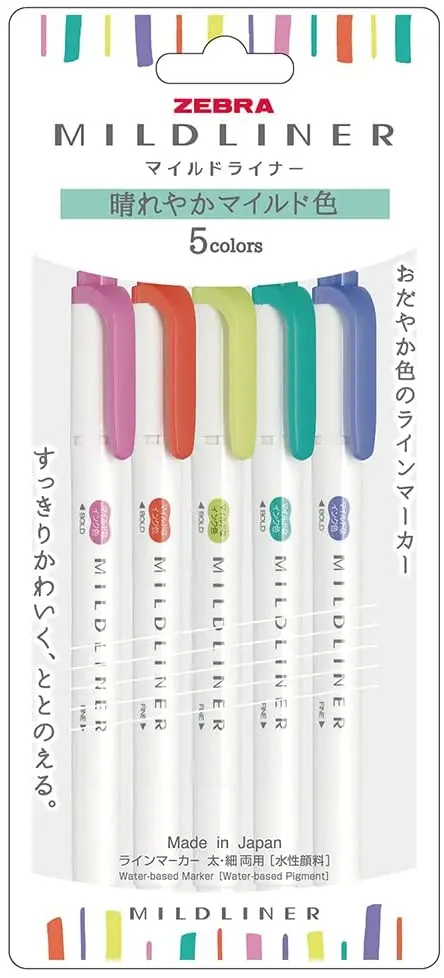 Новая Зебра MILDLINER косметическое средство, в наличии 5 цветов комплект WKT7-5C-HC-N новый цвета 2022 Сделано в Японии