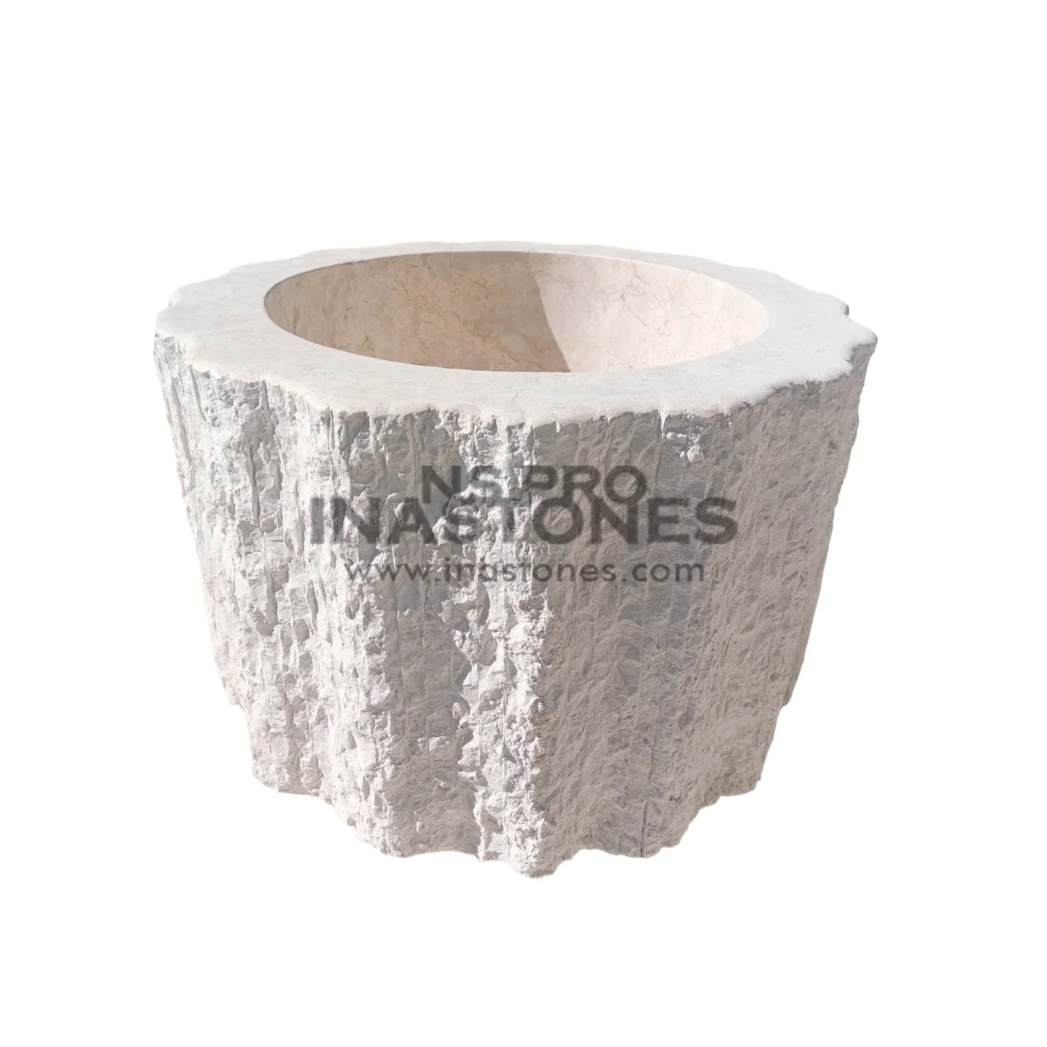 Indonesia Marble COG Planter for Indoor or Outdoor Decoration