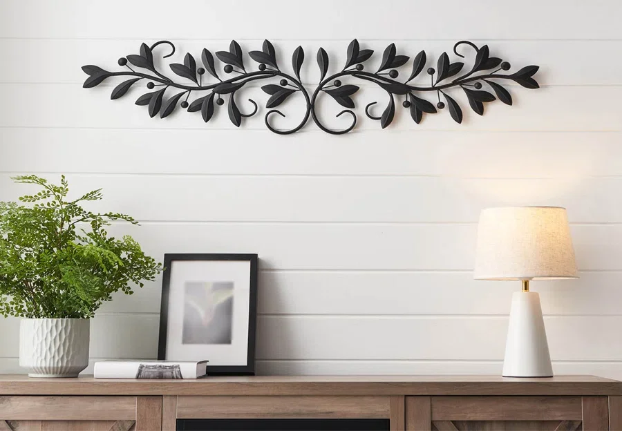 metal art home decor Interior Pieces Luxury Display Gold House Wrought Iron Frame Metal Wall Art Hanging Leaf Flower Home Decor