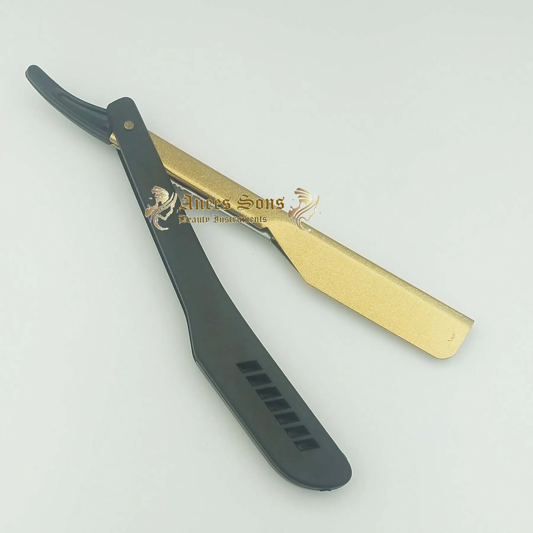 Wholesale Custom Black Gold Plastic Handle Sliding Barber Razor/ Shavette Razor