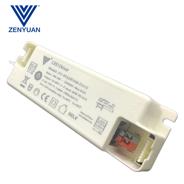 Constant Voltage Switch Driver 60W DC25-40V Output Current 1250-1500mA High PFC Led Driver Led Power Supply