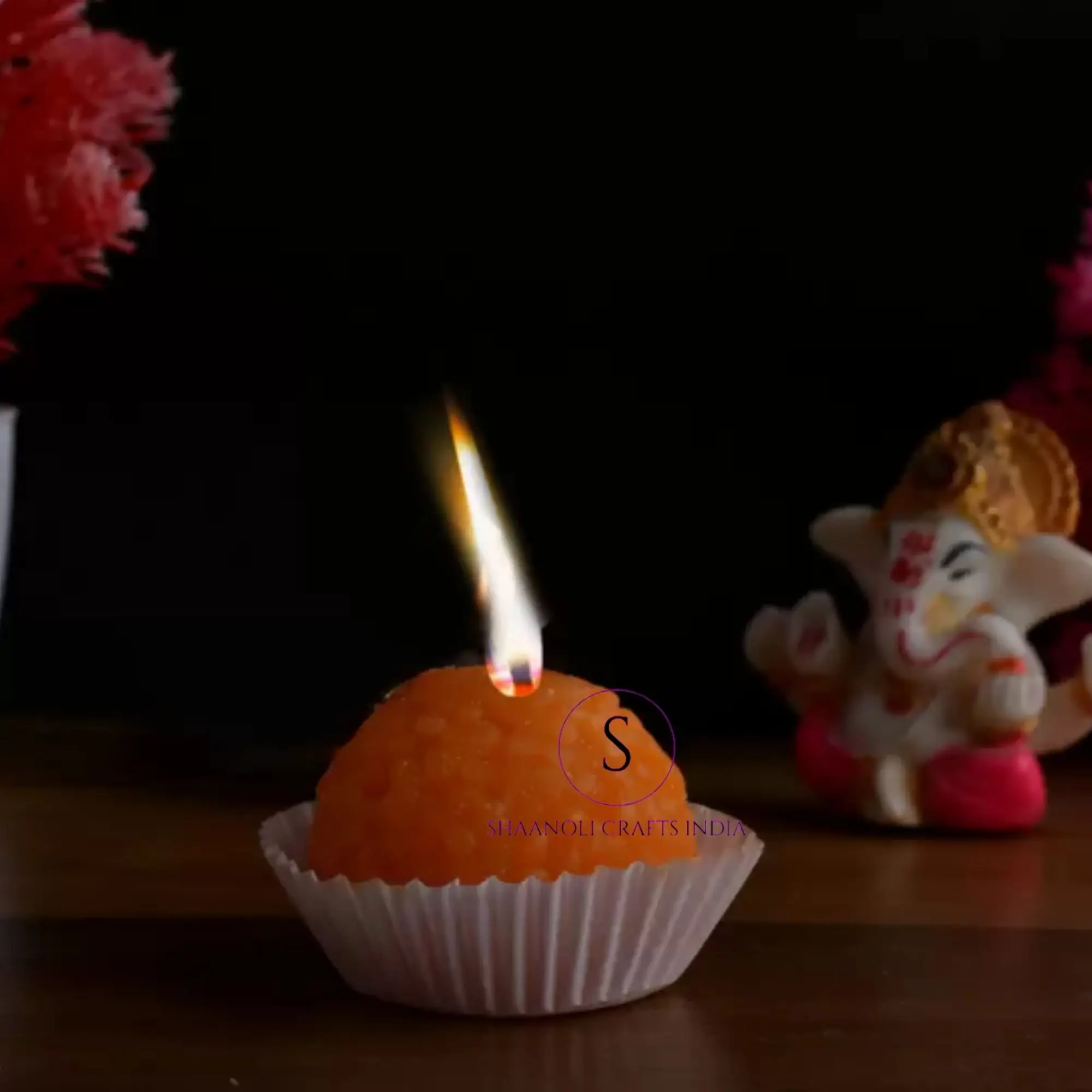 Unique Modak Laddu Shape Wax Candle Party Decorative Candles Set Of 7 In Box For Home Diwali Festival Decorations Wax Candle