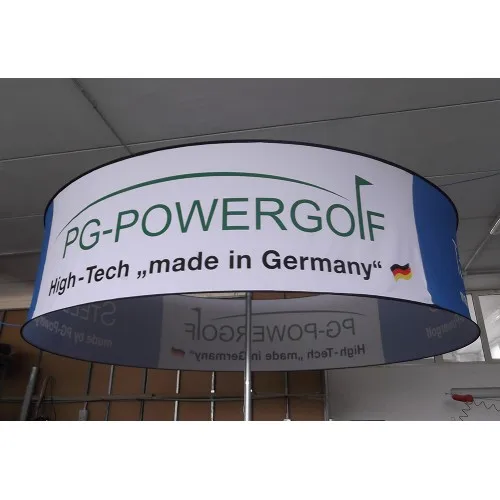 circle hanging display Advertising circle ceiling hanging banner,trade show circle hanging banner rotating banner