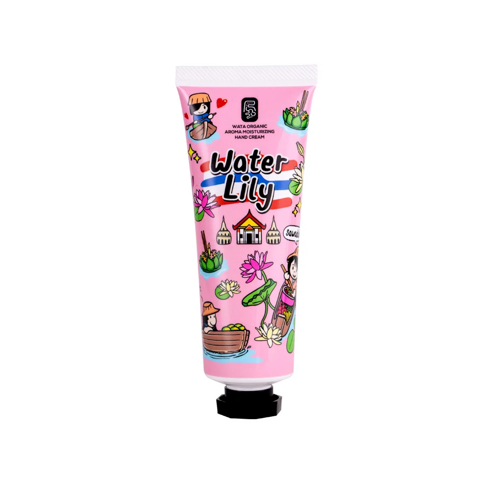 Organic Aroma Hand Cream & Lotion 30g Mini Form with Water Lily Scent Herbal Nourishing Moisturizer for Soft Skin