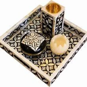 Arabic Bakhoor Mubkhar Burner Oud Home Hotel Aromatic Resin Incense Burner Mother Of Pearl Inlay Tray Boxes And Bakhoor burner