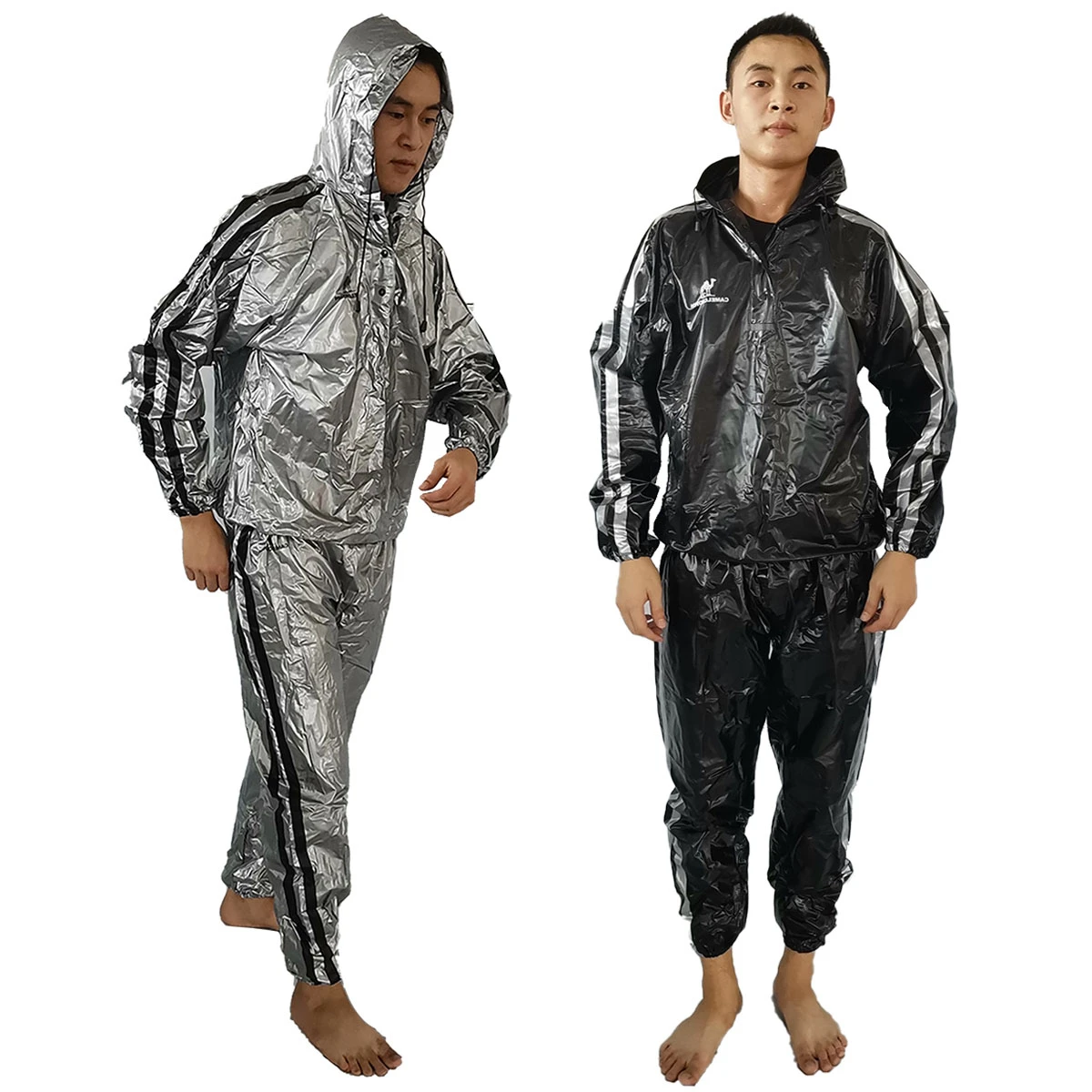 Gym Workout Jacket with Hood Sweat Sauna Suit for Men Sports Fitness Exercise Tops Waist Trainer Body Shaper