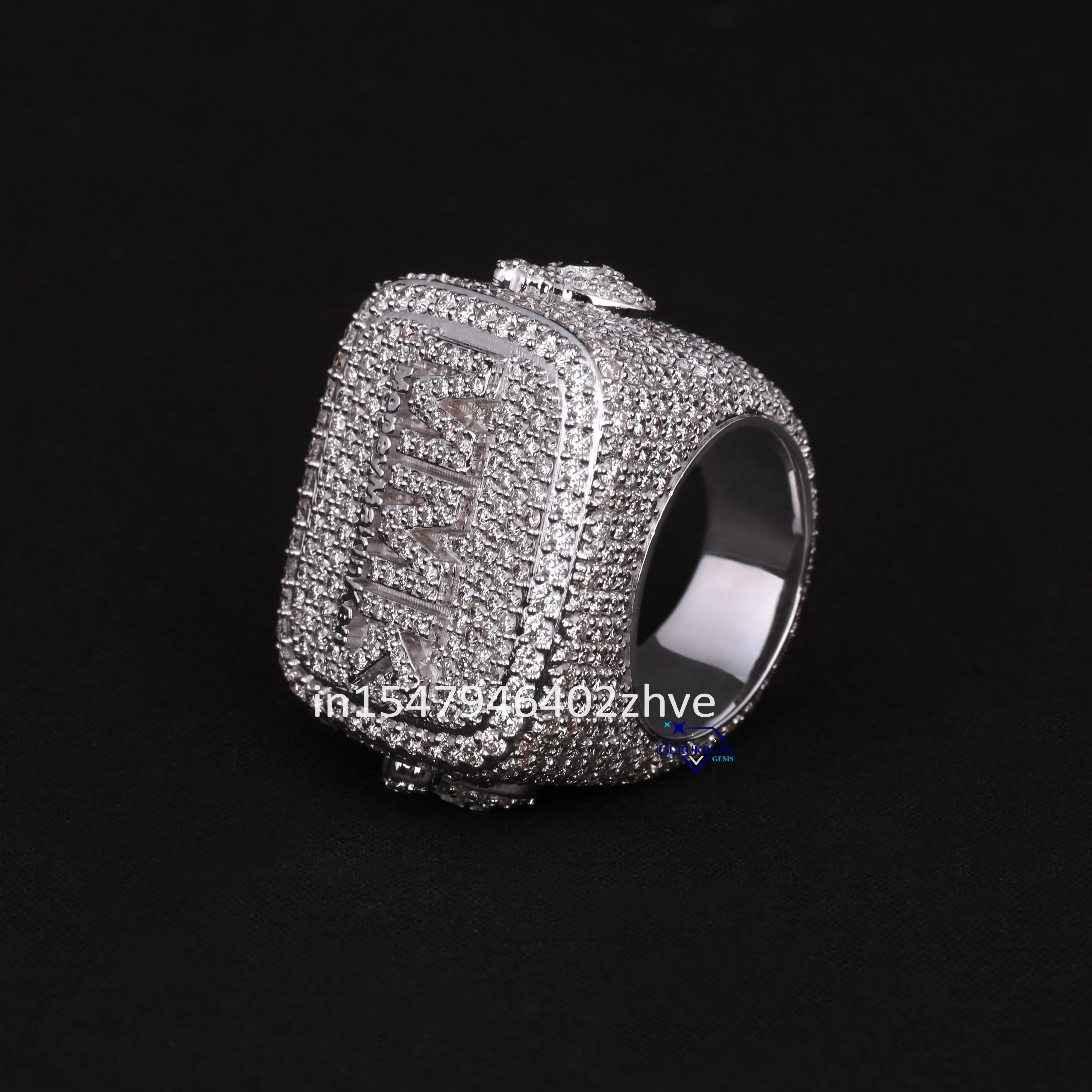 Wholesale 14kt White Gold Custom Ring Fine Jewelry Collection Hip Hop Design Fully Studded Lab Grown Diamonds Trending Style