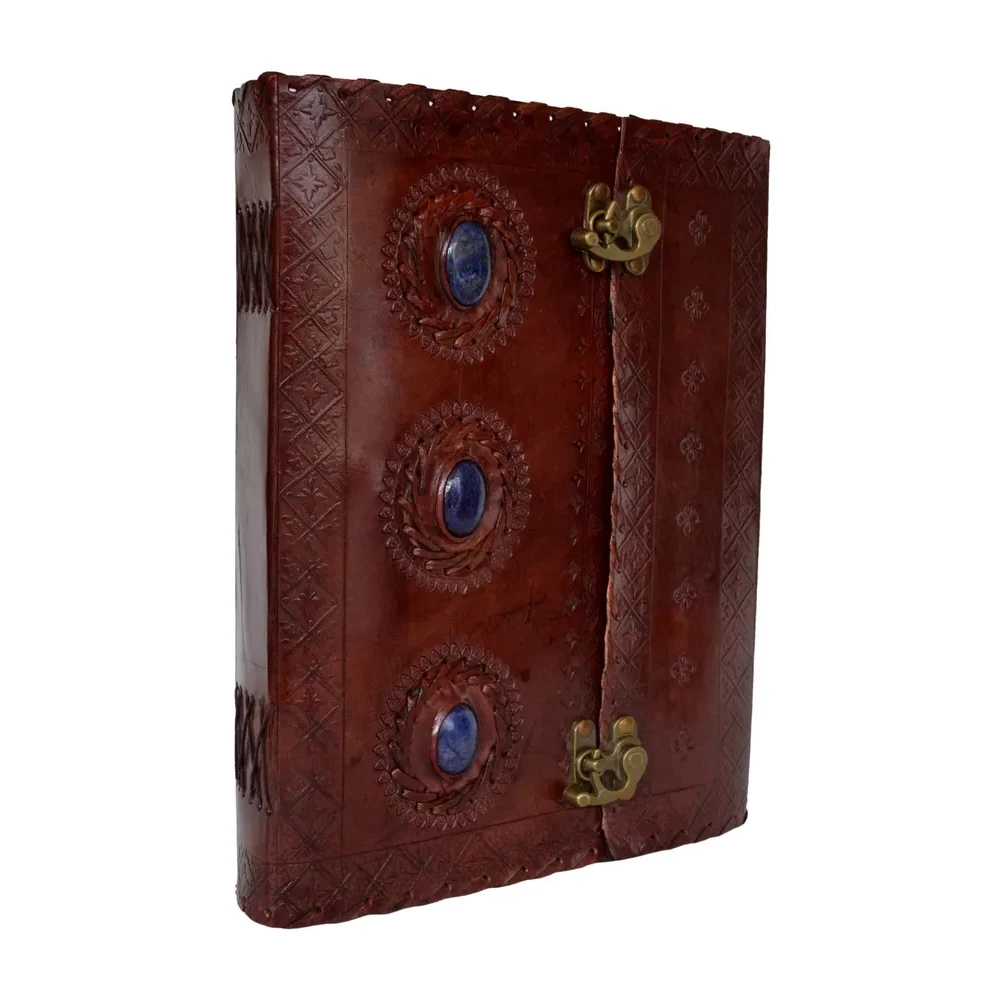 Latest Collection Leather Journal Seven Stone Embossed Handmade Book Of Shadows Notebook Poetry Book Sketch Book 10 X 13 Inches
