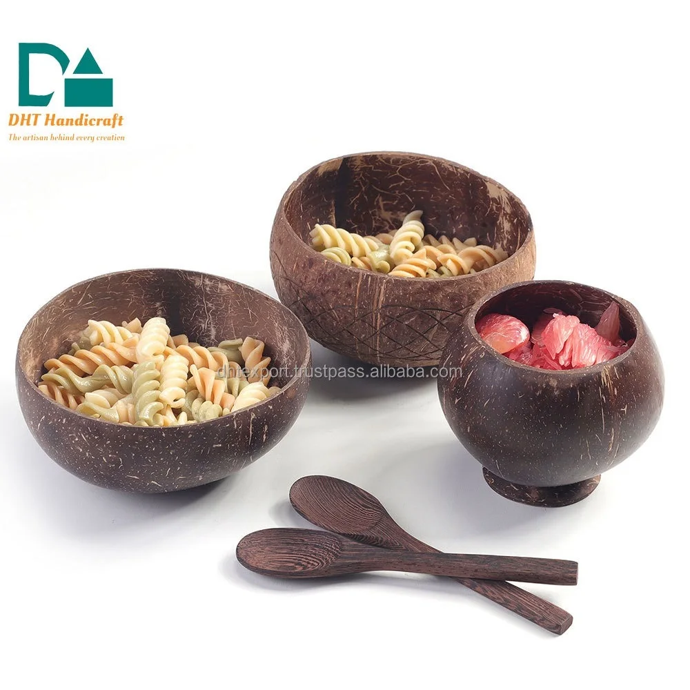 Coconut bowl set new design wholesales in Vietnam for fruit dinnerware