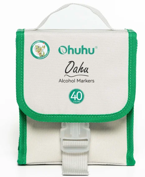Ohuhu Oahu Series Alcohol Based Art Markers - Double Tipped Coloring Marker Set for Adults - 40 Colors - Chisel & Fine