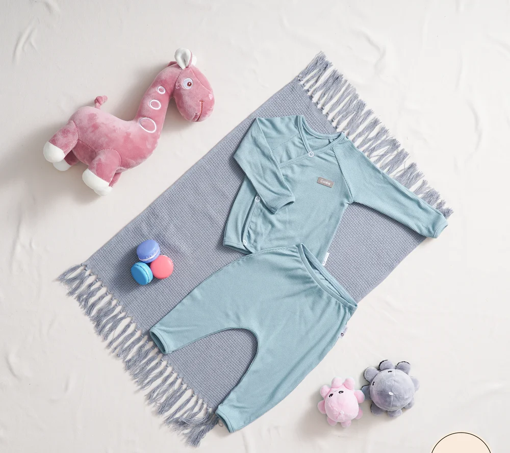Top Quality OEM Safe Soft Breathable 95% cotton 5% elastane Unisex Newborn Baby Set with long-sleeve