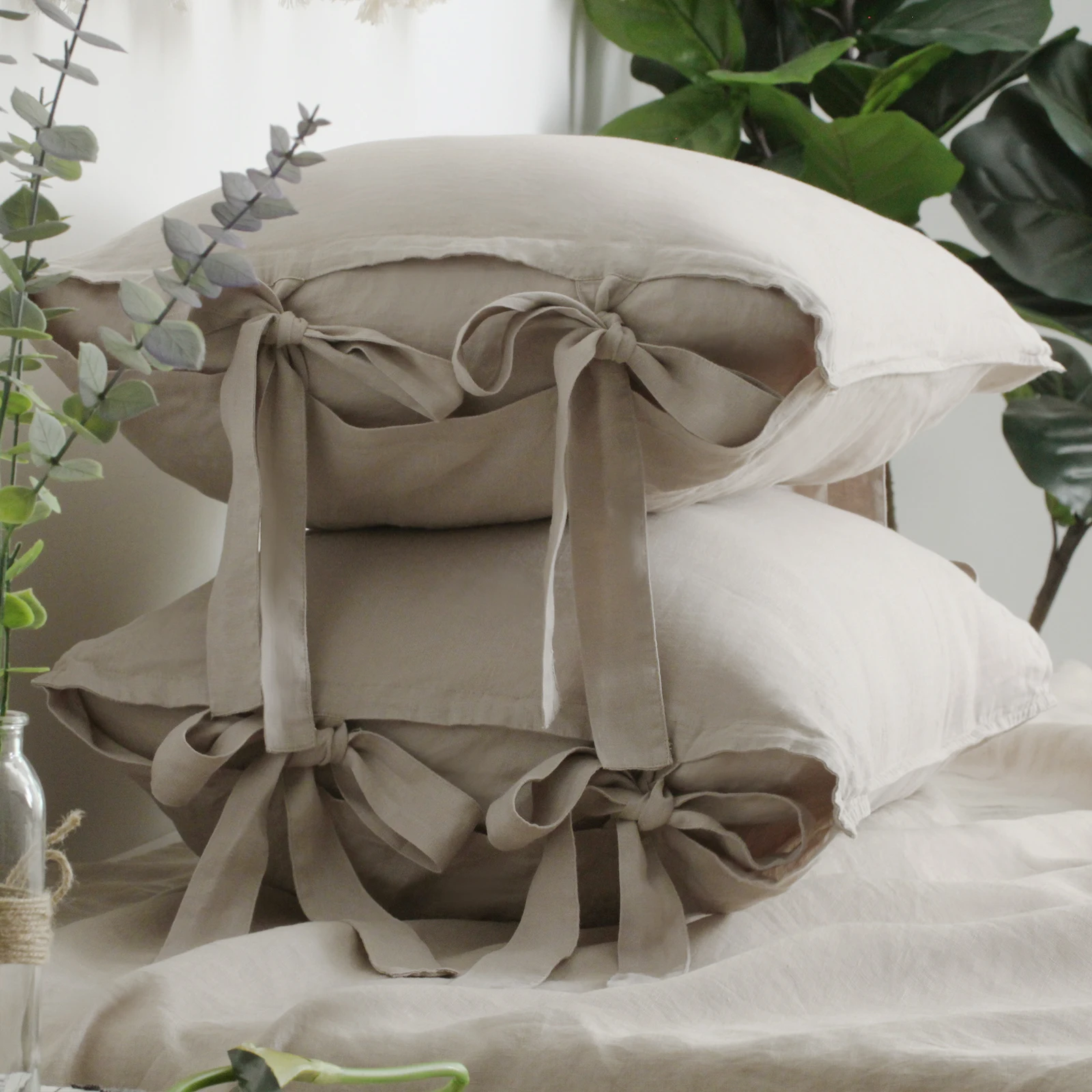 Wholesale High Quality decorative french linen fabric pillow cover for home decor