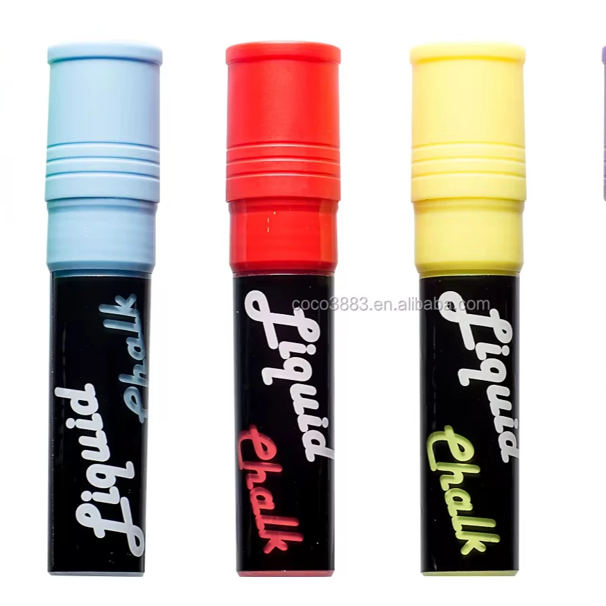 Fluorescent color Flat Nib 20 mm Water based Erasable Liquid Chalk Marker 50 colors
