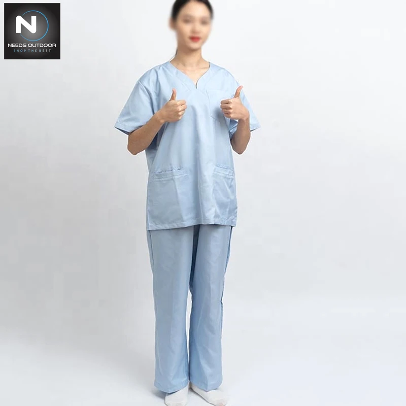 Pakistan Made Best Sale Scrub Suit In One Color Customize Style Nurse Wear Breathable Scrub Uniform By NEEDS OUTDOOR