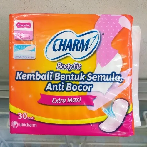 Indonesia Wholesale Charm Tampon Extra Comfort Maxi Wing Menstrual Sanitary Napkin Pad Day Night Feminine Care organic vaginal