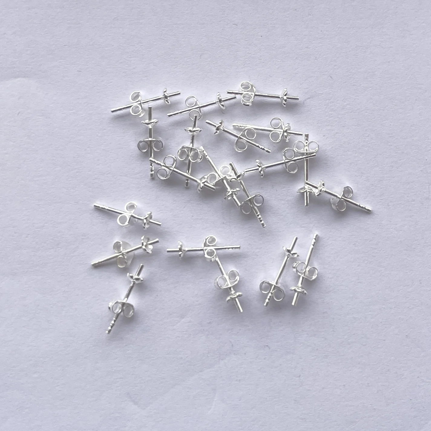 5mm 925 Sterling Silver Round Flower Stud Earrings Blank Empty Setting Gold Micron Findings Semi Mount Earring Wholesale Cup DIY