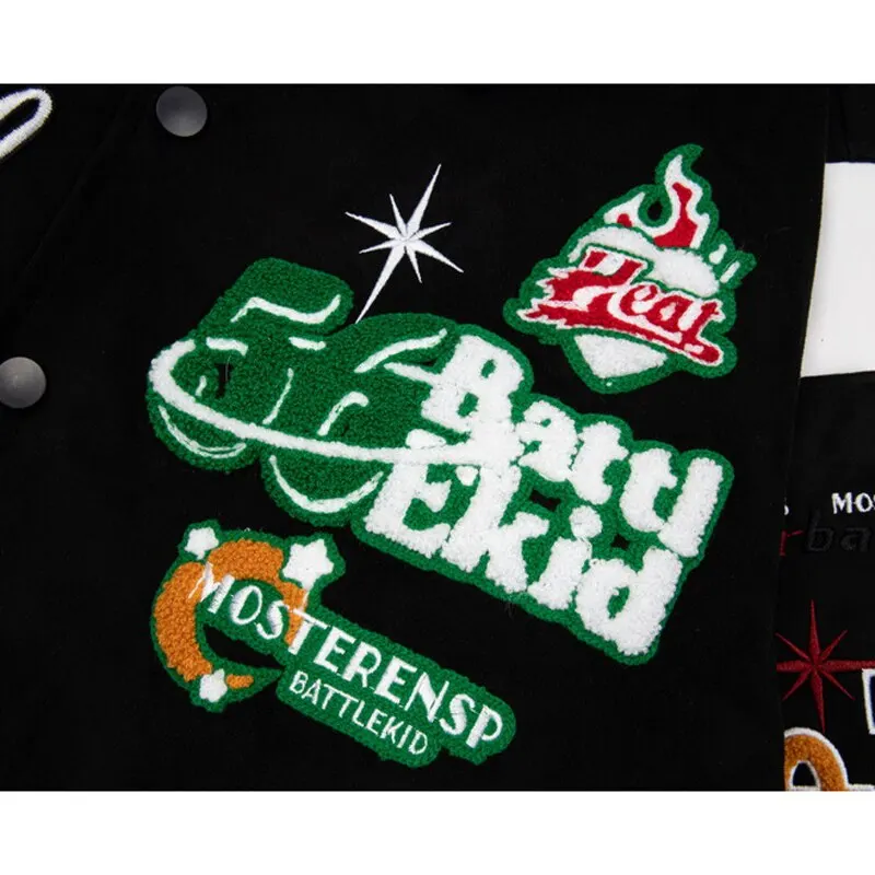 Custom Baseball Versity Jackets For Men Genuine Leather Sleeves Multiple Embroidery Patch Red Black Letterman Varsity Jacket